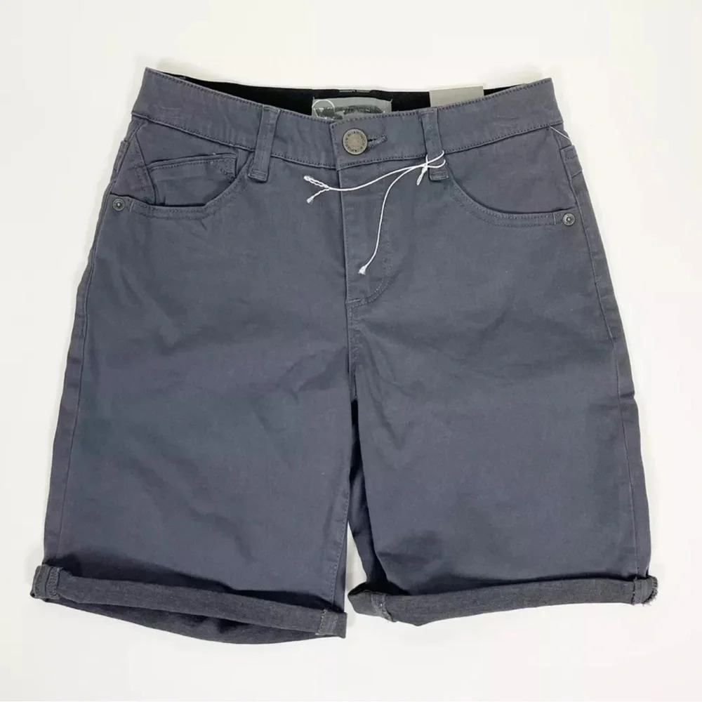 NEW Wit & Wisdom Shorts Size 0 Gray Ab-Solution Stretch Twill Mid Length NWT